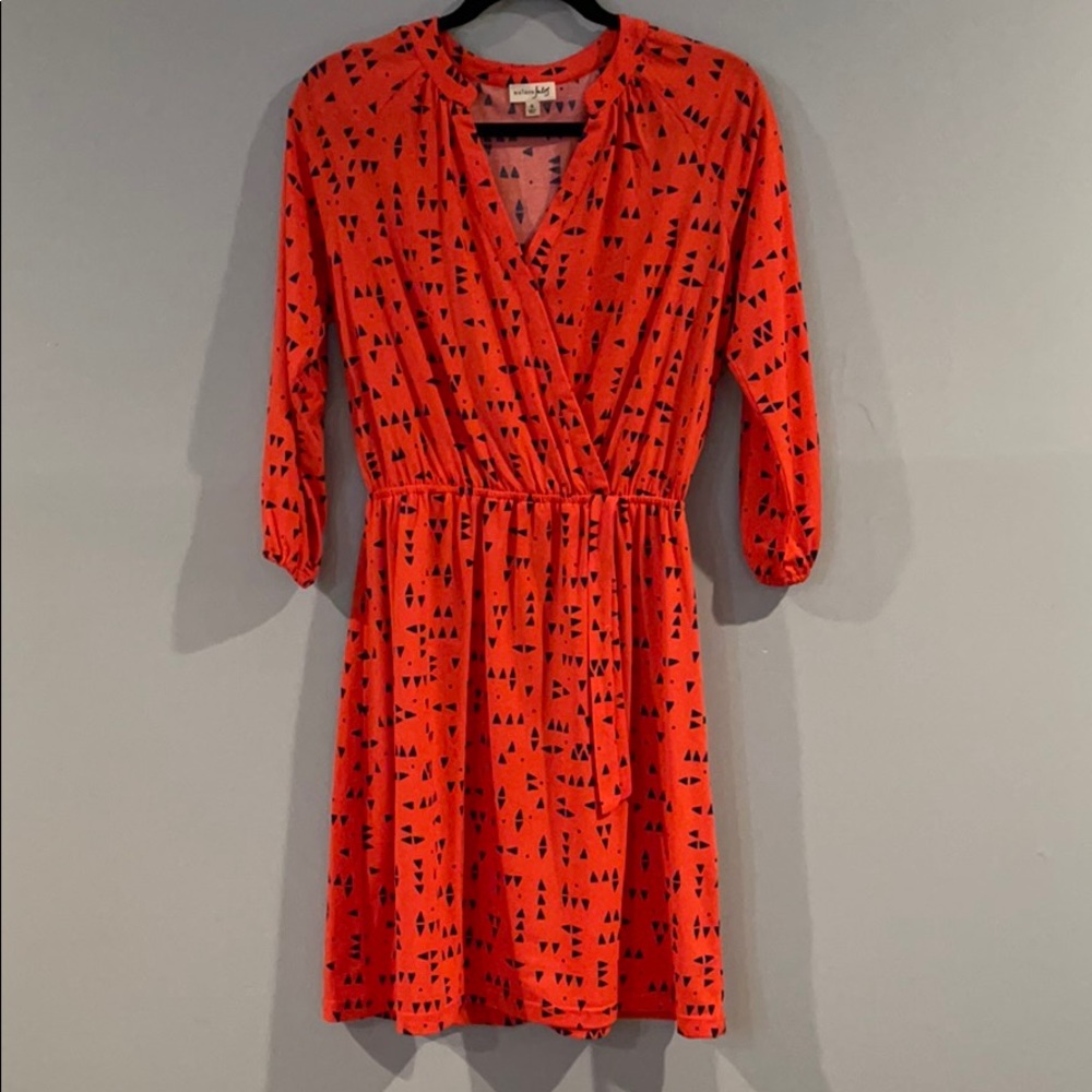 Maison Jules Printed Faux-Wrap Dress